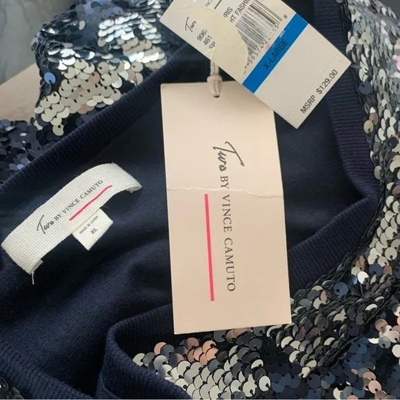 Two by Vince Camuto Flip Sequin Top - Picture 12 of 12